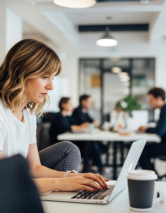 woman working on the computer